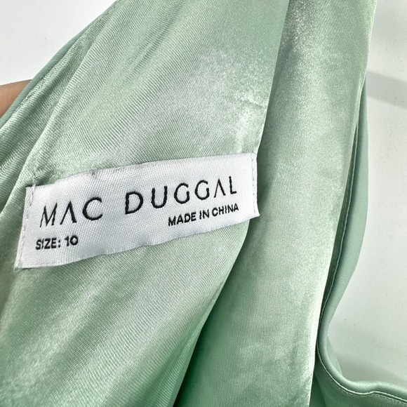 Mac Duggal Women's Sage High Low One Shoulder Prom Gown Size 10 NWT - Picture 9 of 13